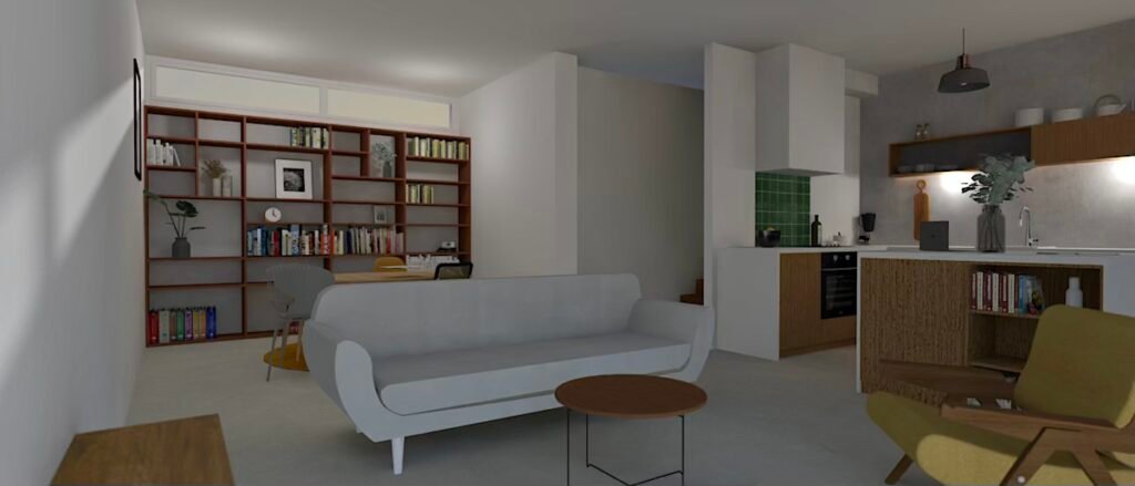 Rénovation complète — plâtrerie, cuisine et béton ciré