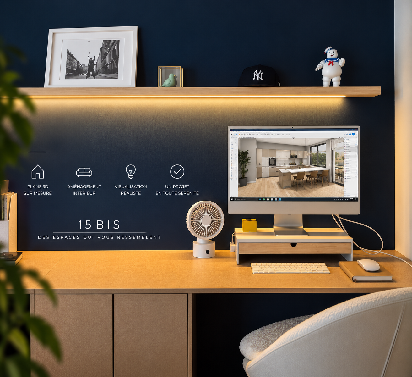 Plans et 3D — conception d’un aménagement intérieur